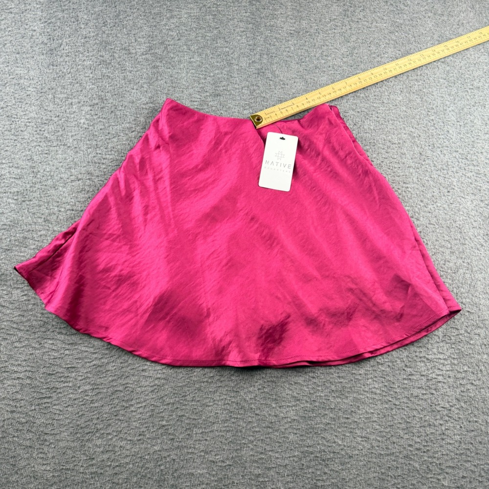Native‎ Daughters American Threads Raspberry Satin Skort S18811 Pink Small NWT